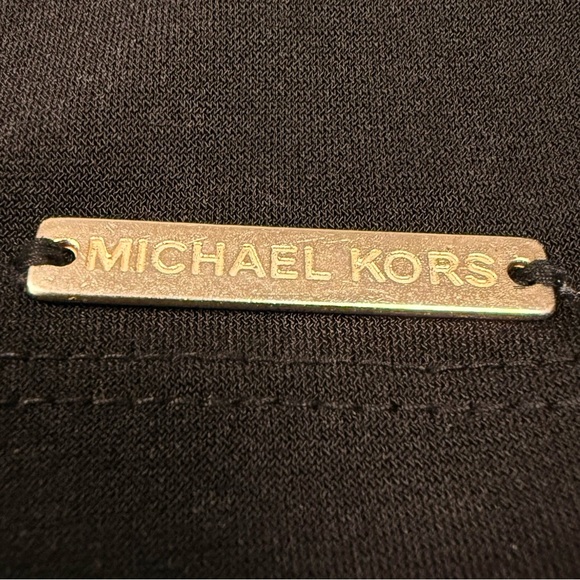 Michael Kors Cold Shoulder Black Blouse with Gold Chain Detail - Picture 11 of 12